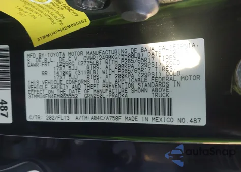 2014 Toyota Tacoma Base V6 from USA, damaged, VIN 3TMMU4FN4EM065552